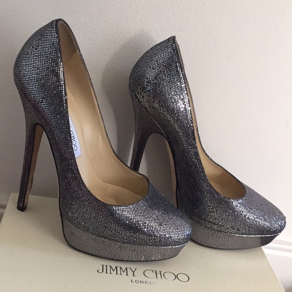 Jimmy Choo glitter fabric anthracite